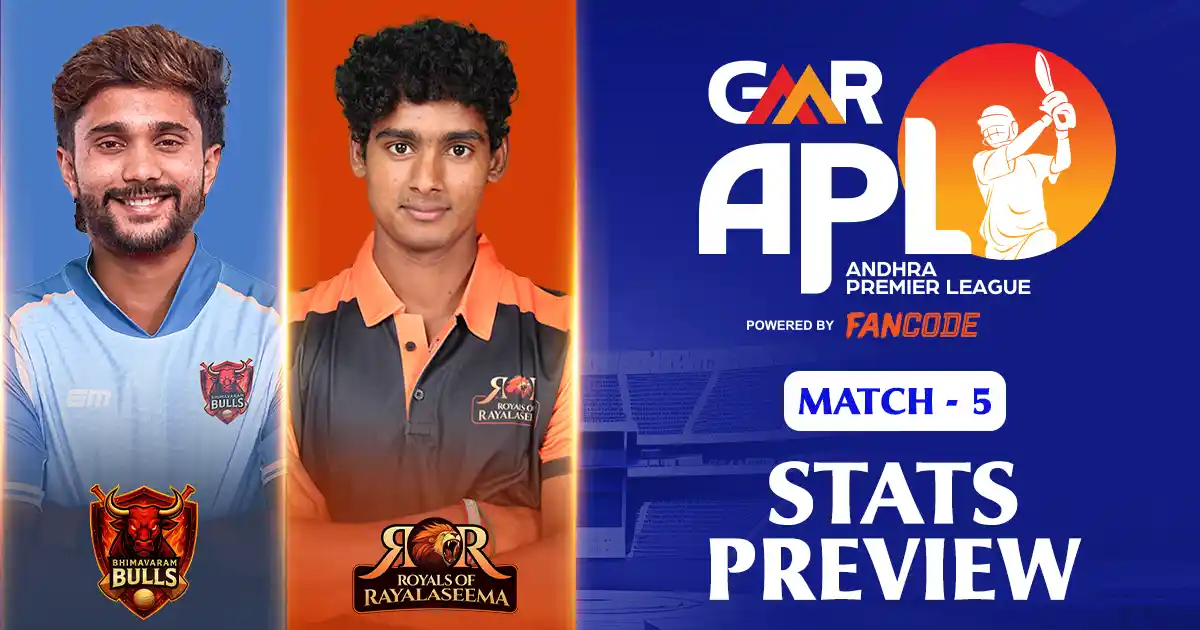 GMR APL 2025: Bhimavaram Bulls vs Royals of Rayalaseema, Match 5: Stats Preview